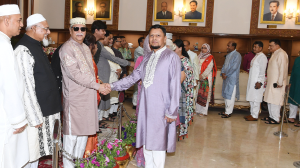 President Mohammed Shahabuddin at Bangabhaban on Eid-ul-Fitr.